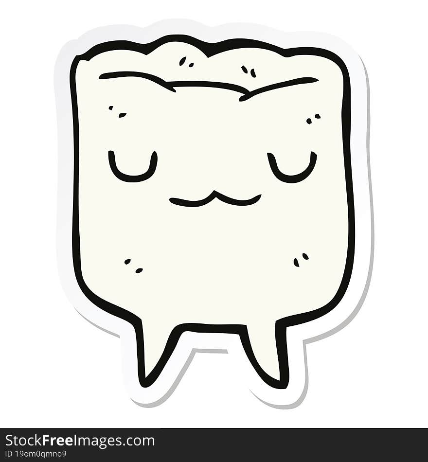 sticker of a cartoon tooth