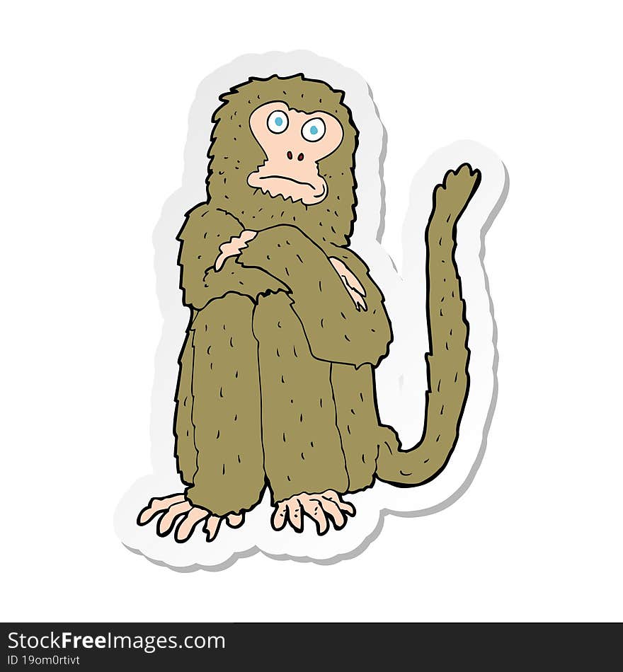 Sticker Of A Cartoon Monkey