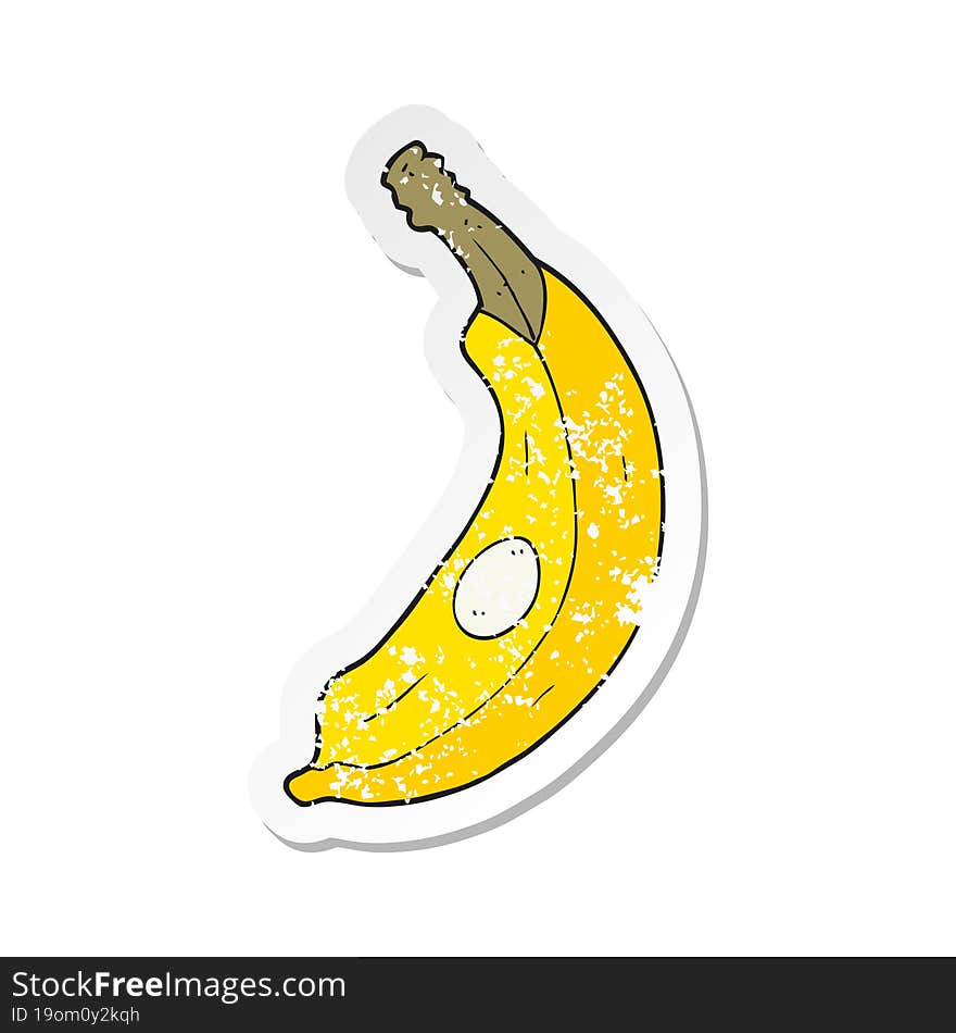 retro distressed sticker of a cartoon banana