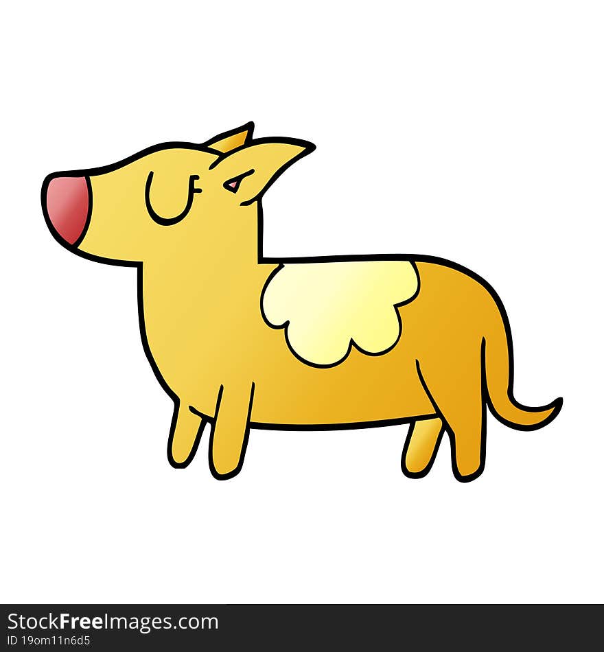 cartoon doodle standing dog