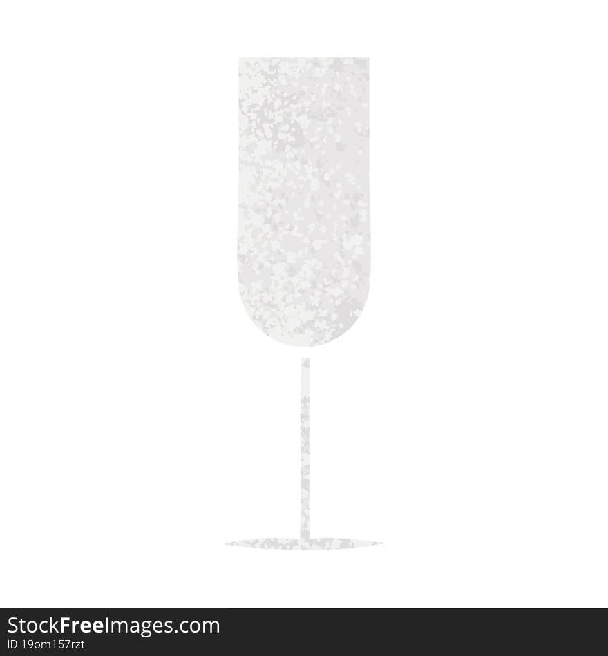 retro illustration style cartoon of a champagne flute