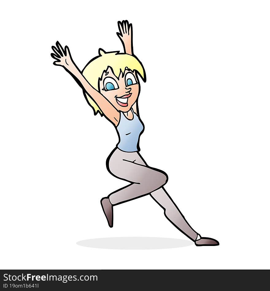 Cartoon Excited Woman