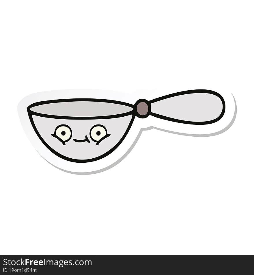 Sticker Of A Cute Cartoon Measuring Spoon