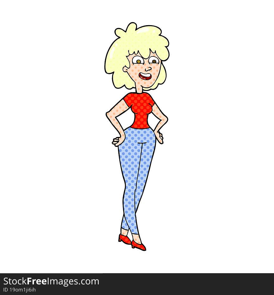 Cartoon Surprised Woman