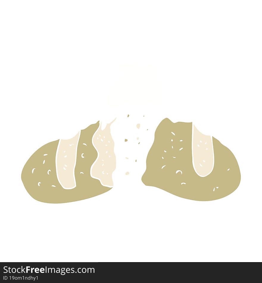 flat color illustration of a cartoon loaf of bread