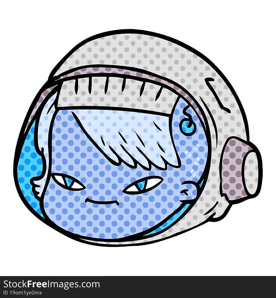 cartoon astronaut face. cartoon astronaut face