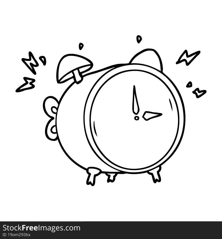 cartoon ringing alarm clock. cartoon ringing alarm clock