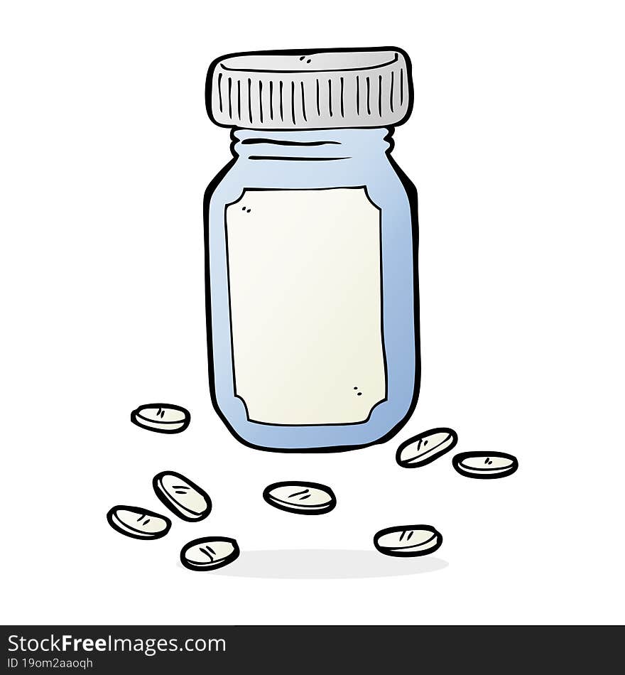 cartoon jar of pills