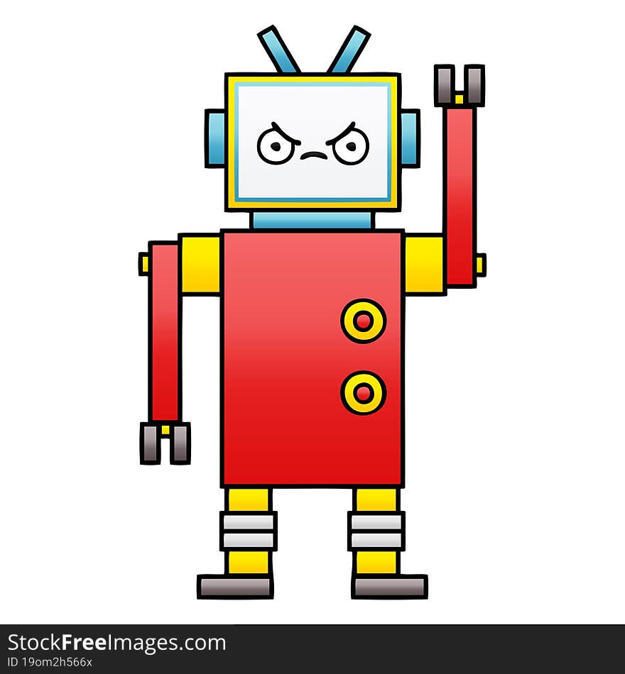 Gradient Shaded Cartoon Robot