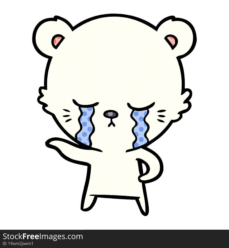 crying cartoon polarbear. crying cartoon polarbear