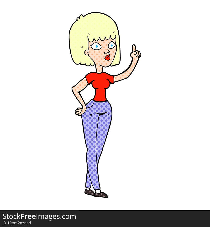 Cartoon Woman With Idea