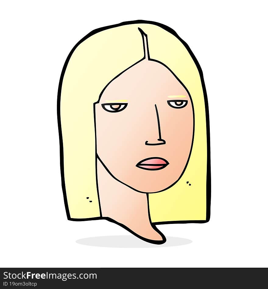 Cartoon Serious Woman