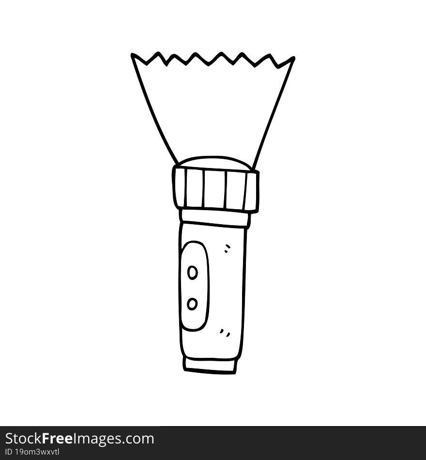 line drawing cartoon torch