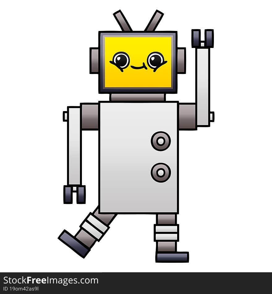 Gradient Shaded Cartoon Robot