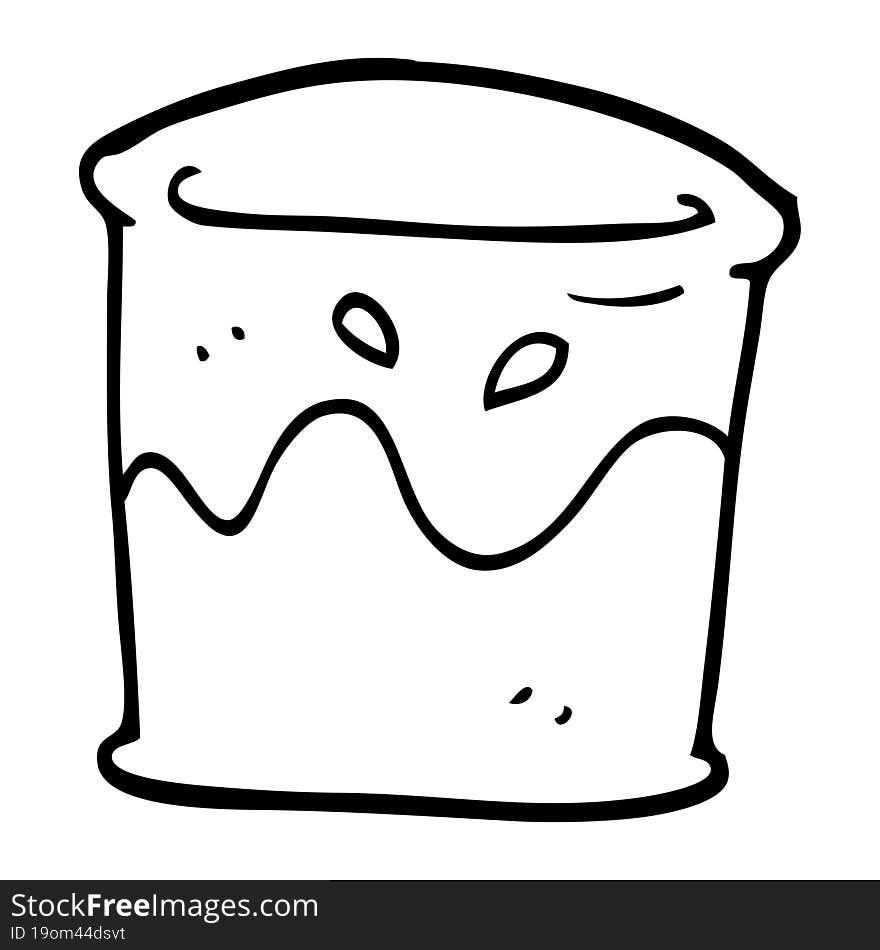 line drawing cartoon drink in glass tumbler