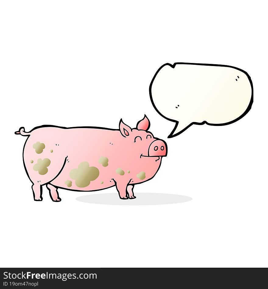 Speech Bubble Cartoon Muddy Pig