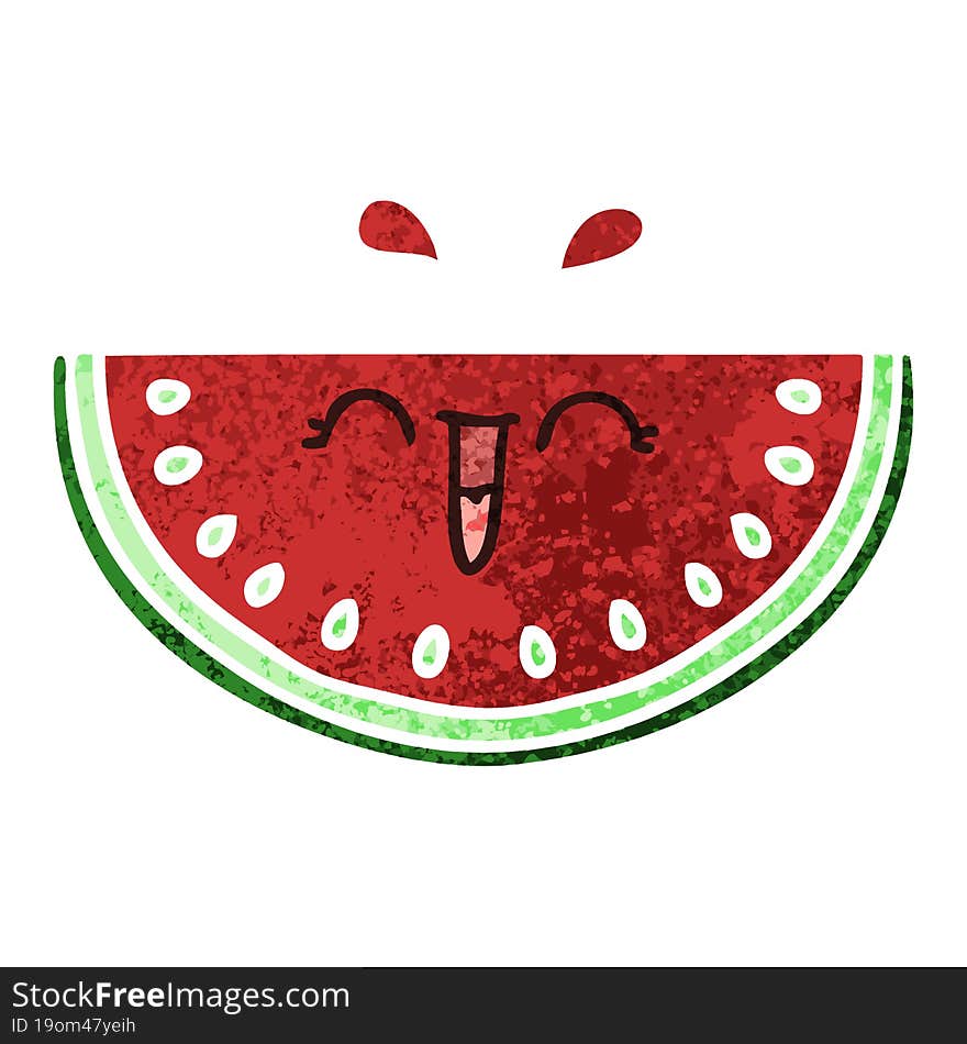 quirky retro illustration style cartoon watermelon