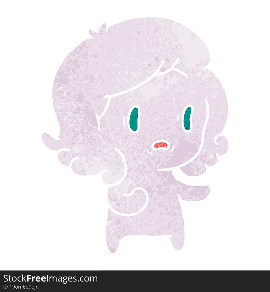 retro cartoon of kawaii scary ghost