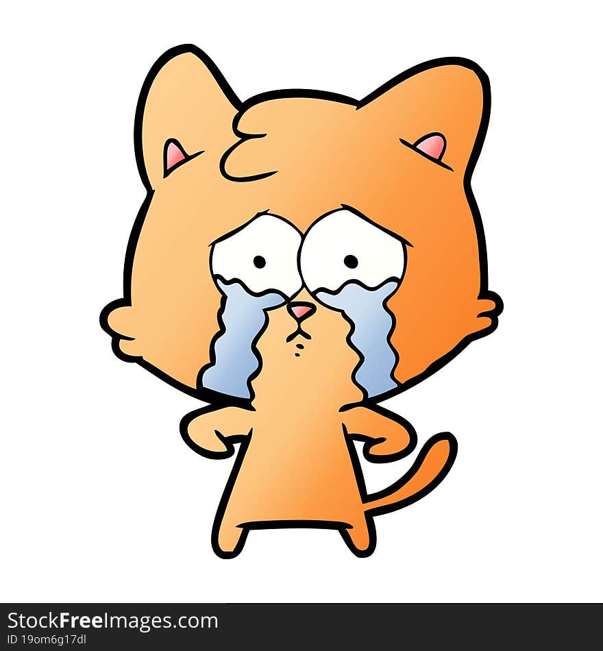 cartoon crying cat. cartoon crying cat