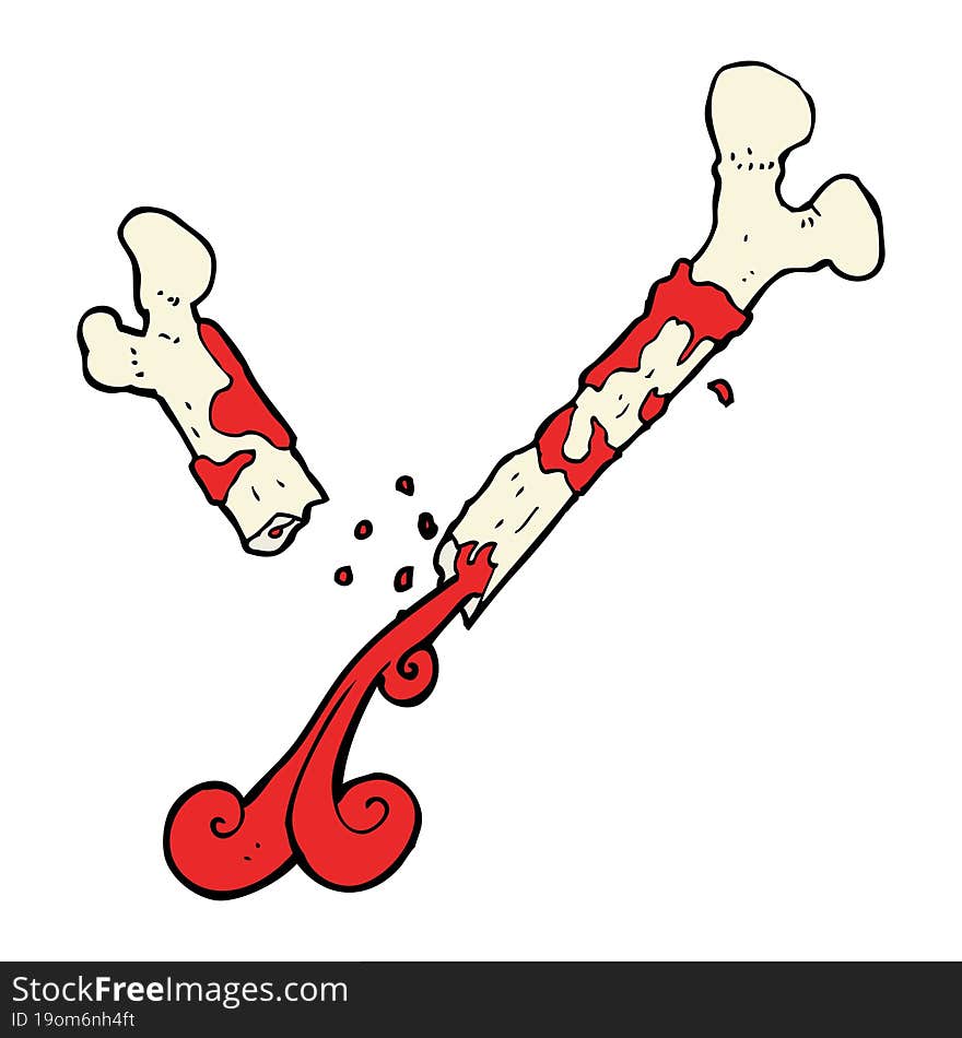 gross broken bone cartoon