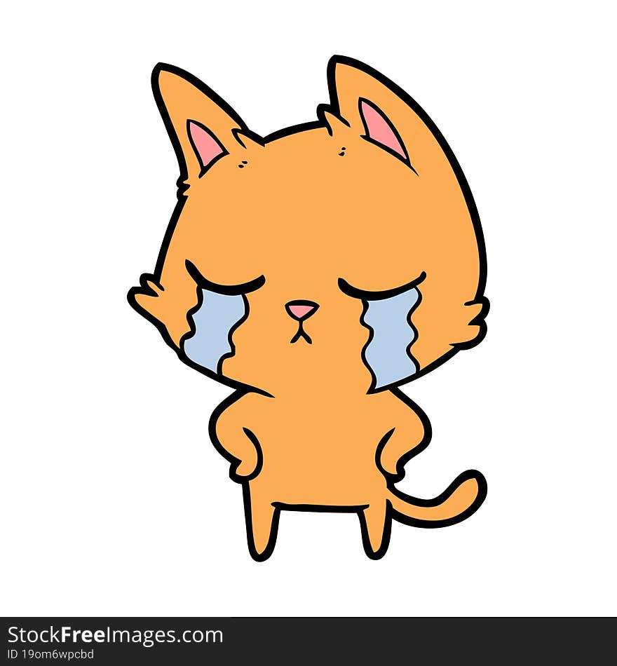 crying cartoon cat. crying cartoon cat