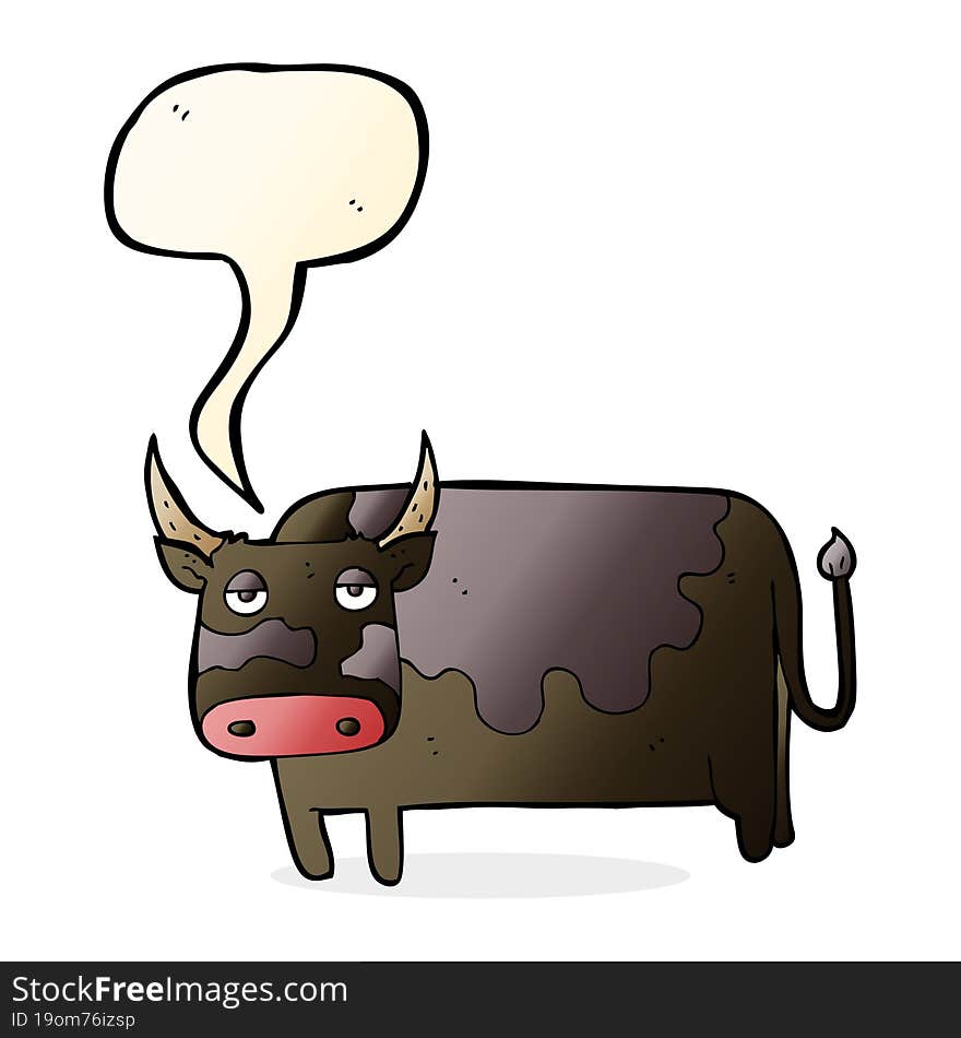 Cartoon Cow With Speech Bubble