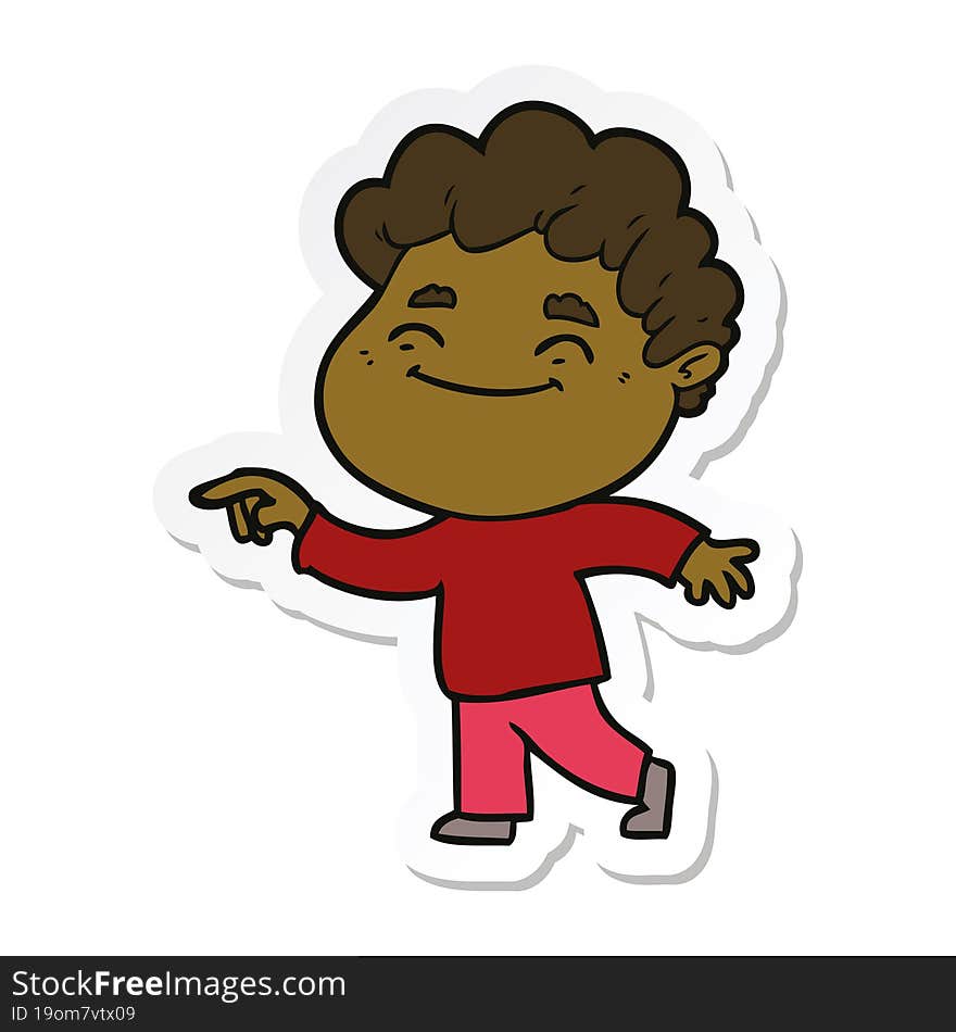 sticker of a cartoon friendly man