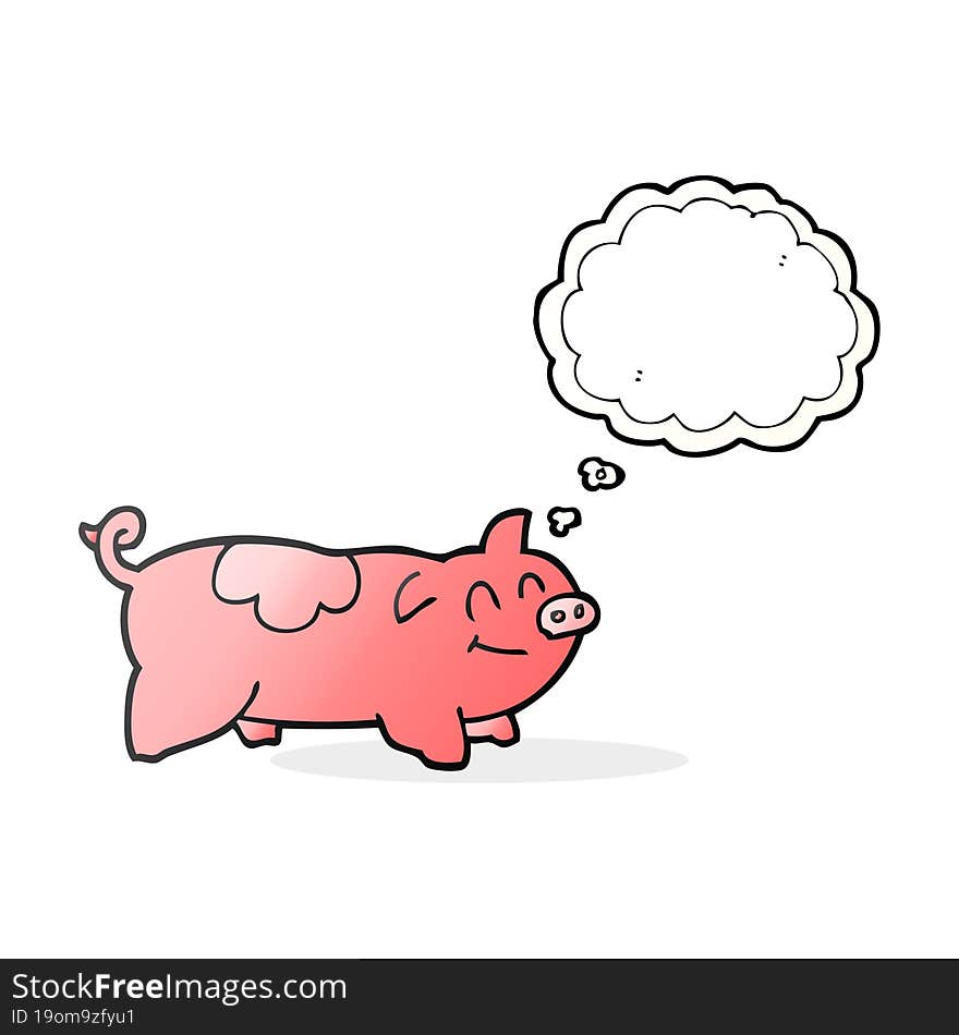 Thought Bubble Cartoon Pig