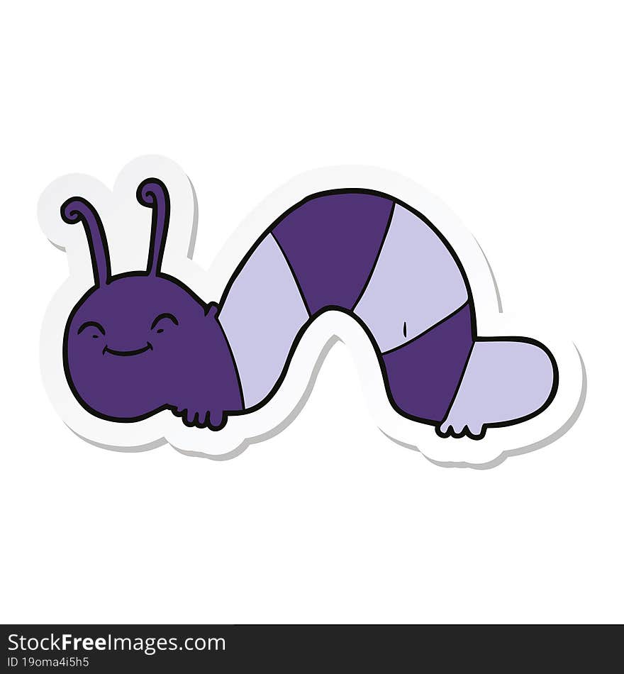 sticker of a cartoon happy bug