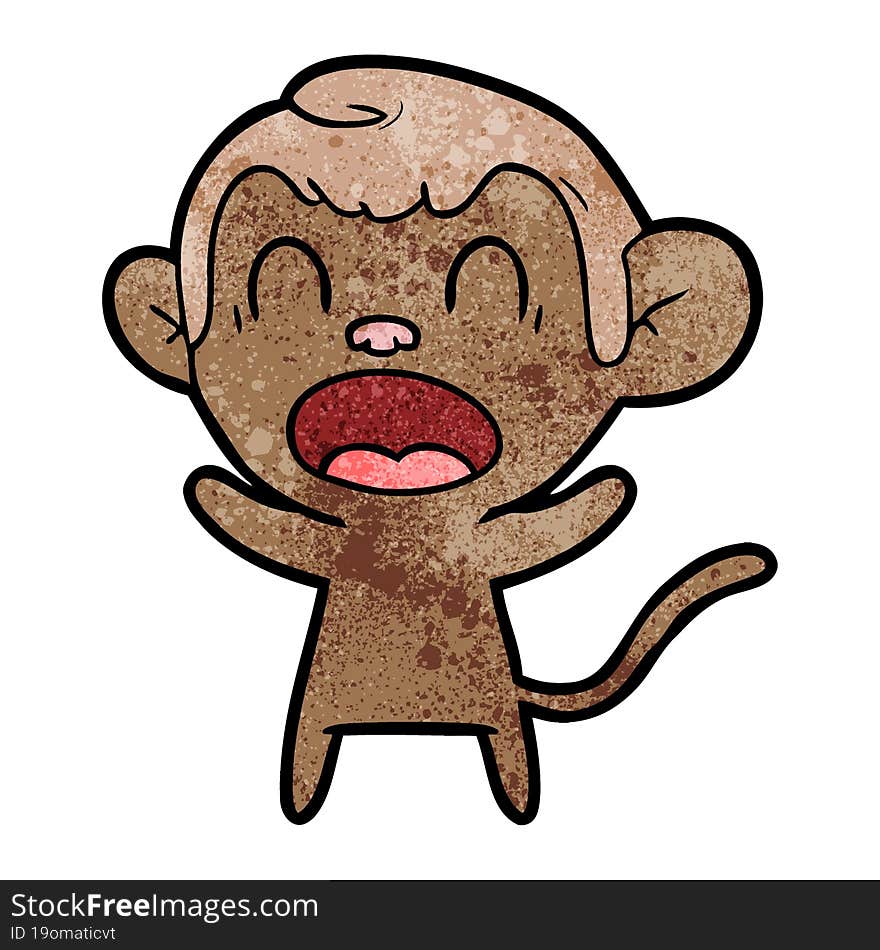 shouting cartoon monkey. shouting cartoon monkey