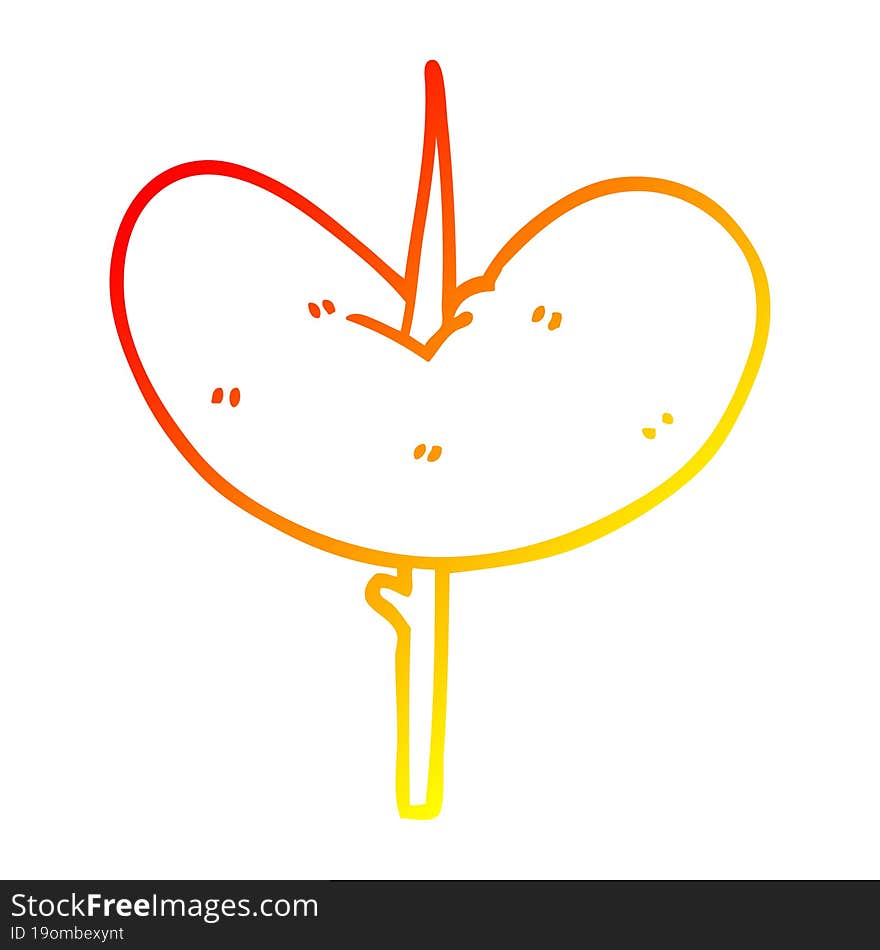 warm gradient line drawing cartoon sausage on a stick