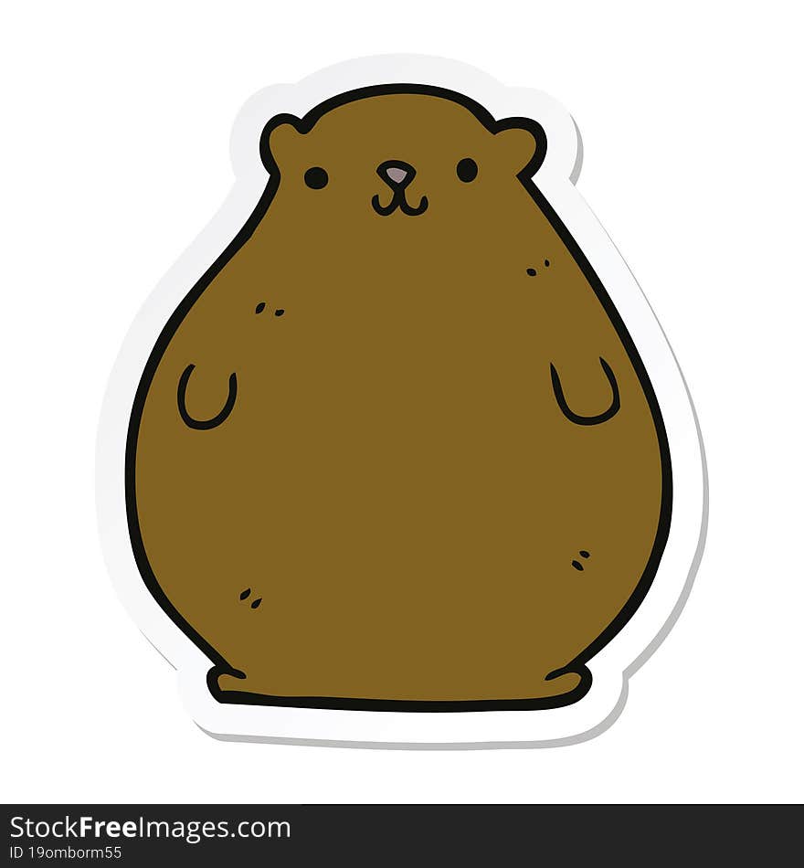 Sticker Of A Cartoon Bear