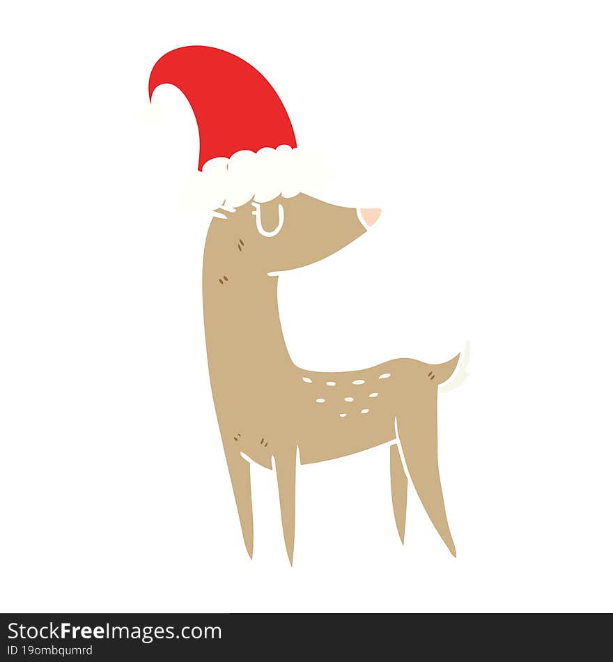 flat color style cartoon christmas reindeer