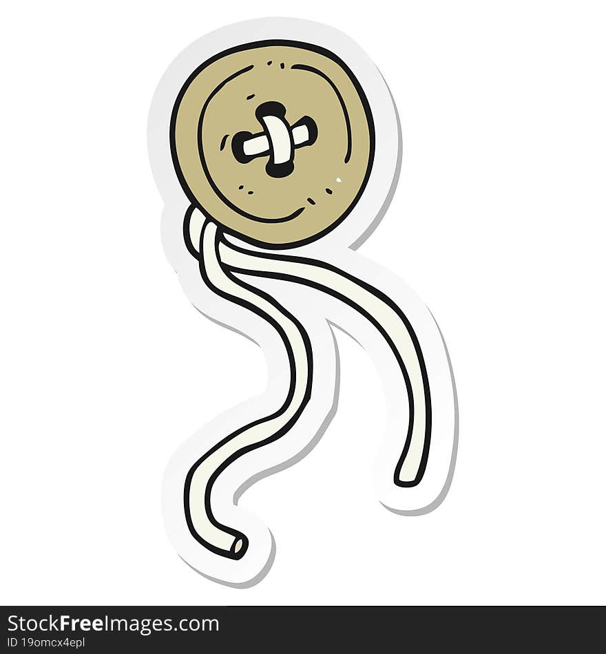 sticker of a cartoon button