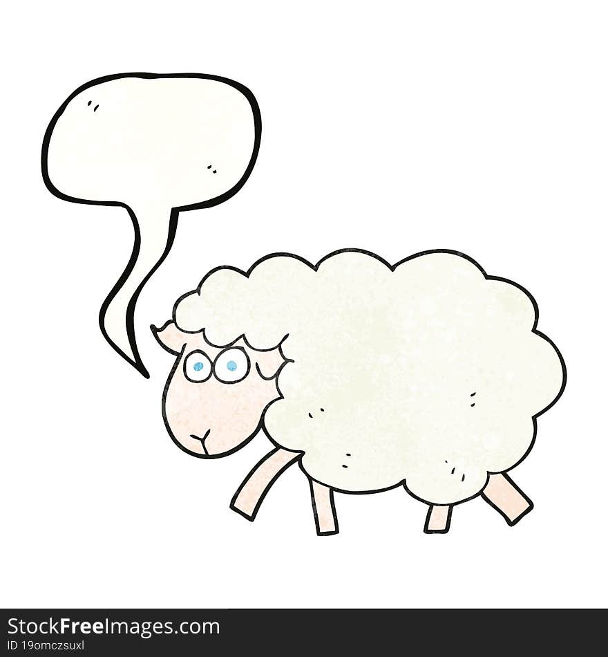 speech bubble textured cartoon sheep