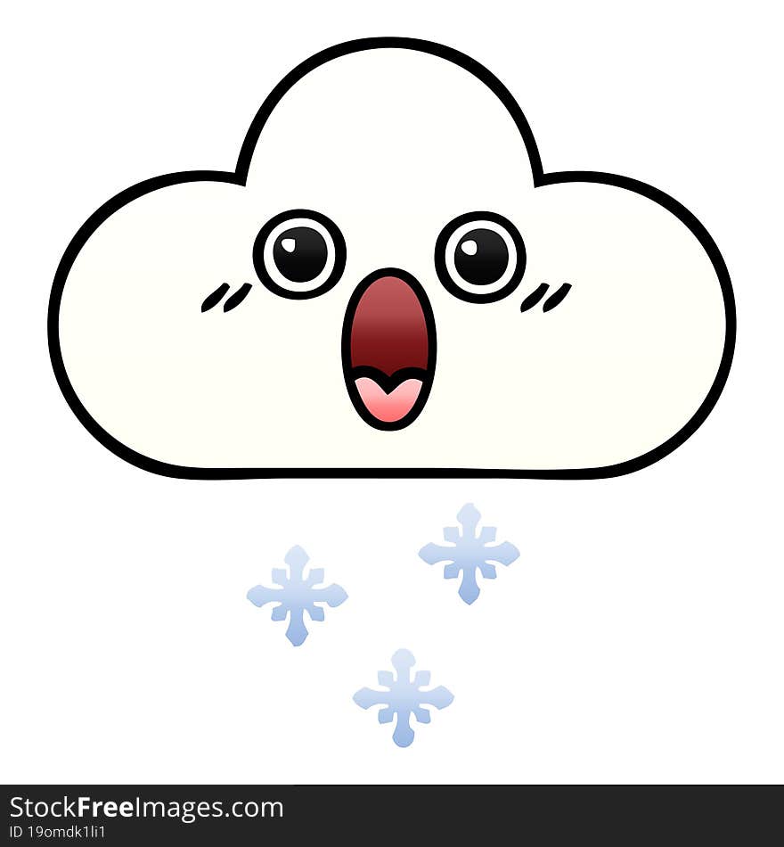 gradient shaded cartoon snow cloud