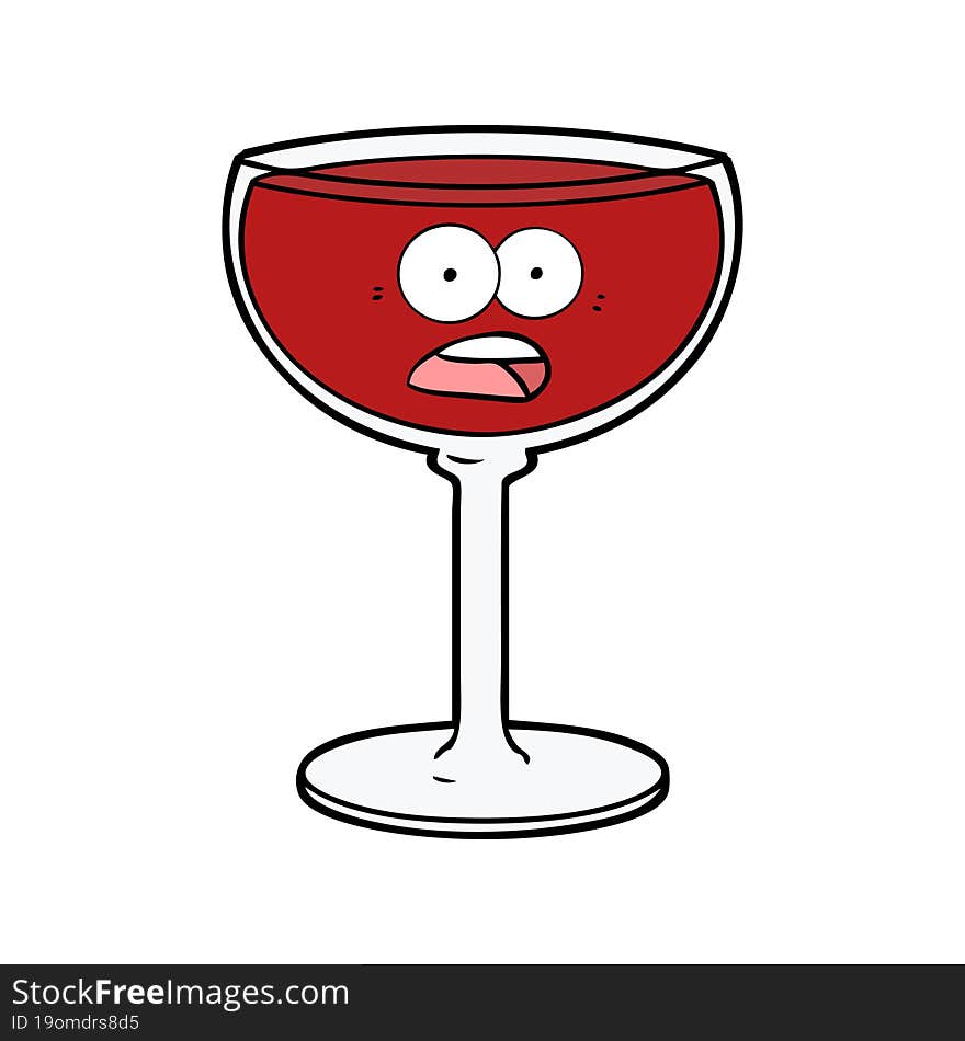 cartoon glass of wine. cartoon glass of wine