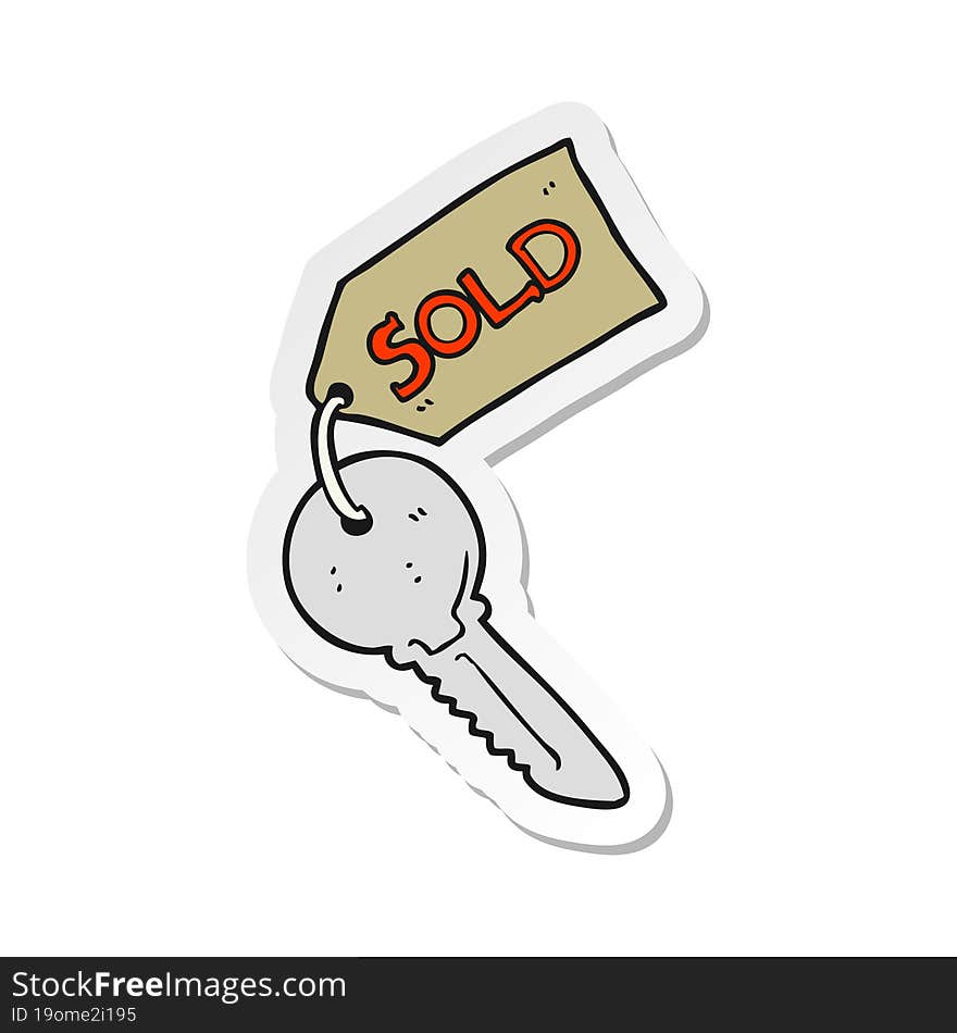 Sticker Of A Cartoon New House Key