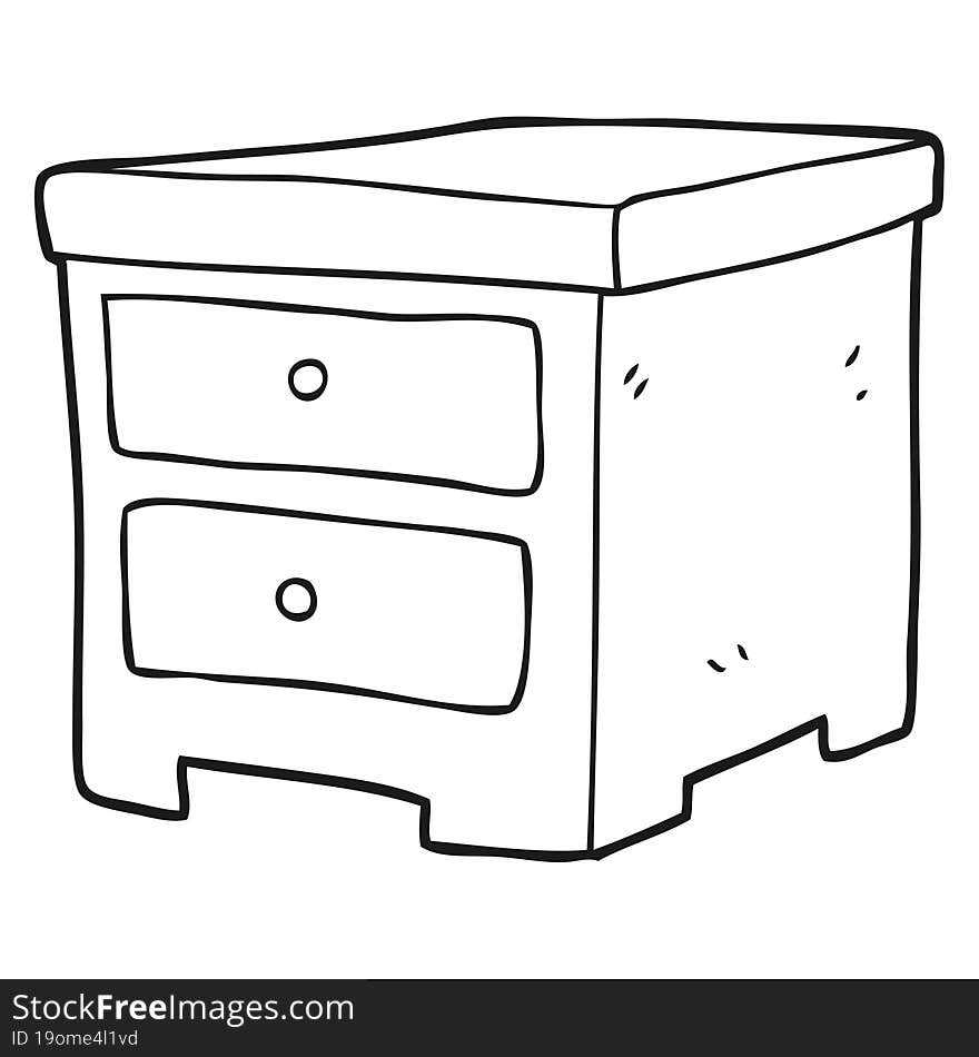 Black And White Cartoon Chest Of Drawers