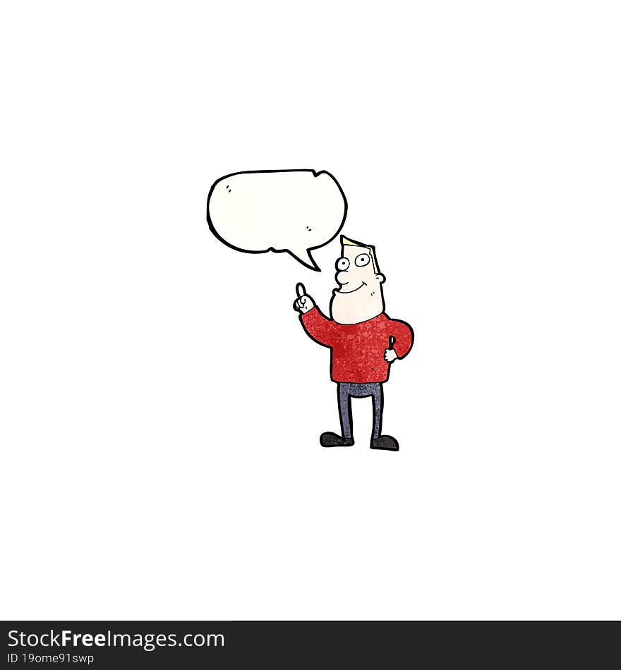 cartoon man explaining idea