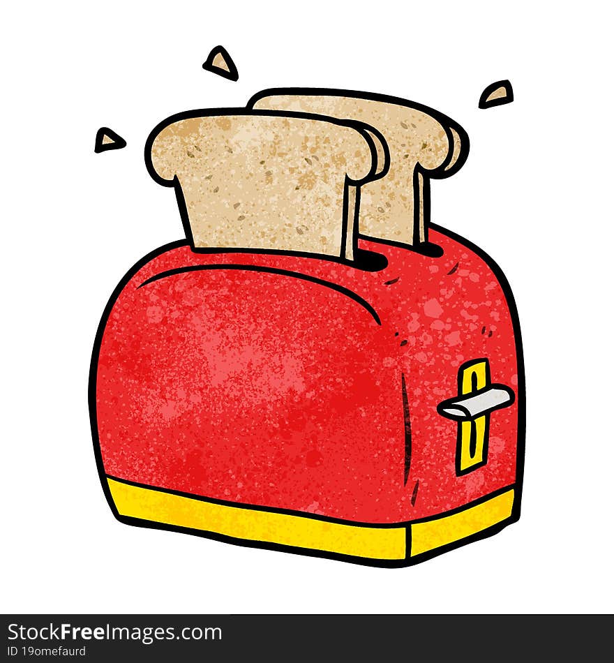 cartoon toaster toasting bread. cartoon toaster toasting bread