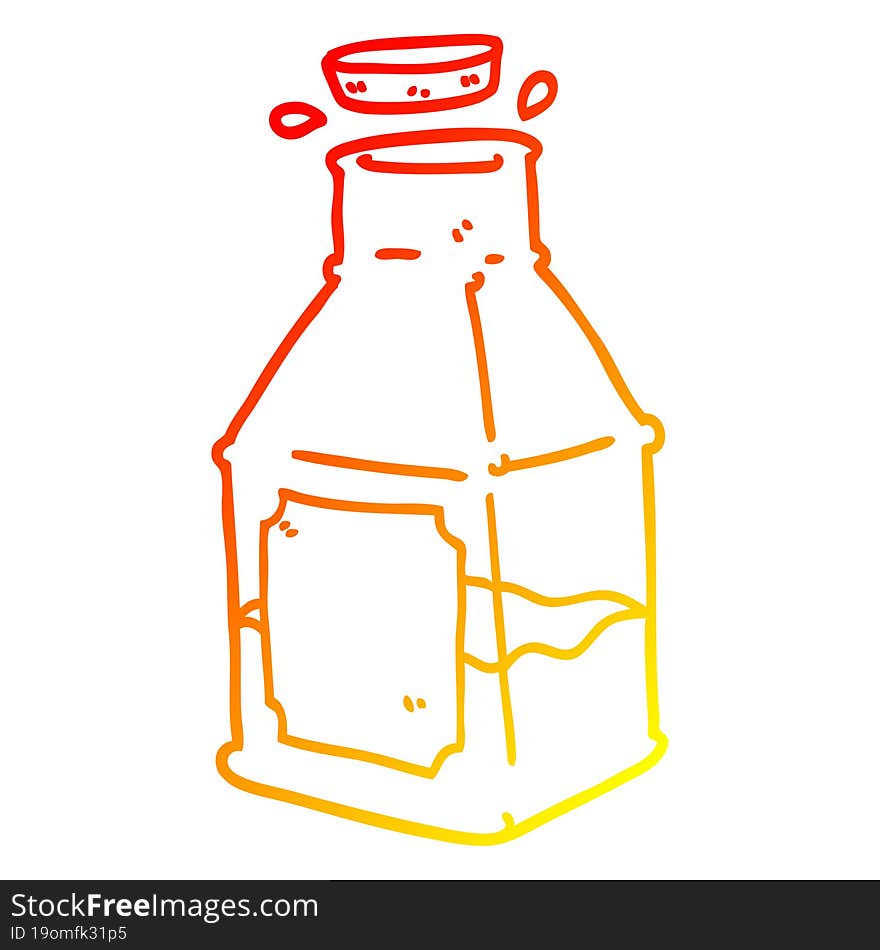 Warm Gradient Line Drawing Cartoon Drink In Decanter