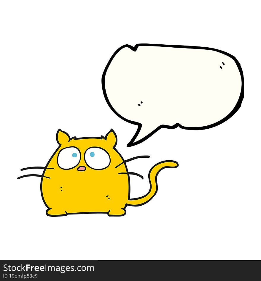 freehand drawn speech bubble cartoon cat