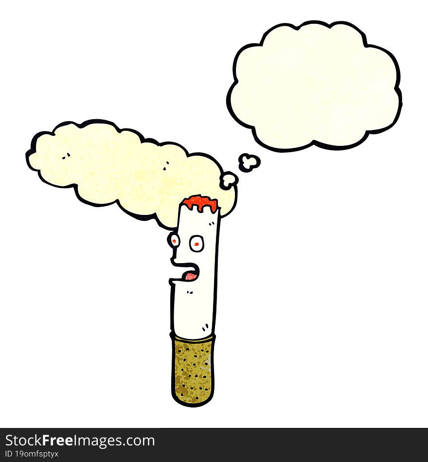 Cartoon Cigarette With Thought Bubble