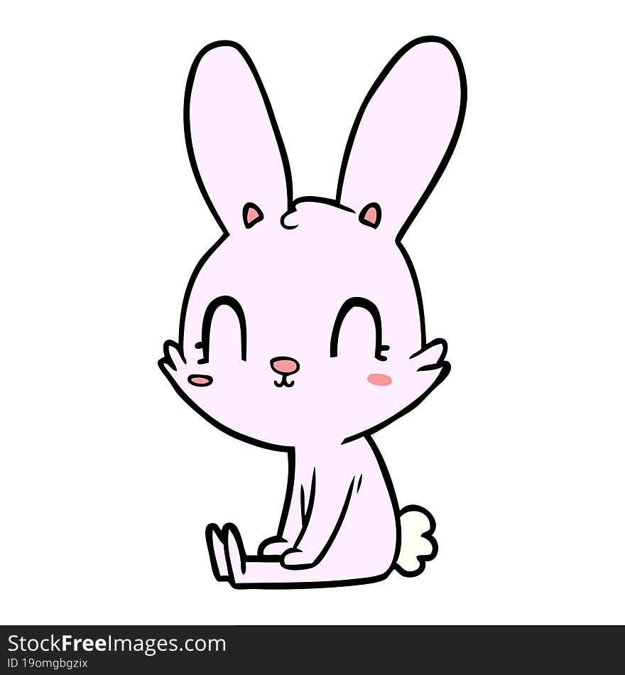 cute cartoon rabbit sitting. cute cartoon rabbit sitting