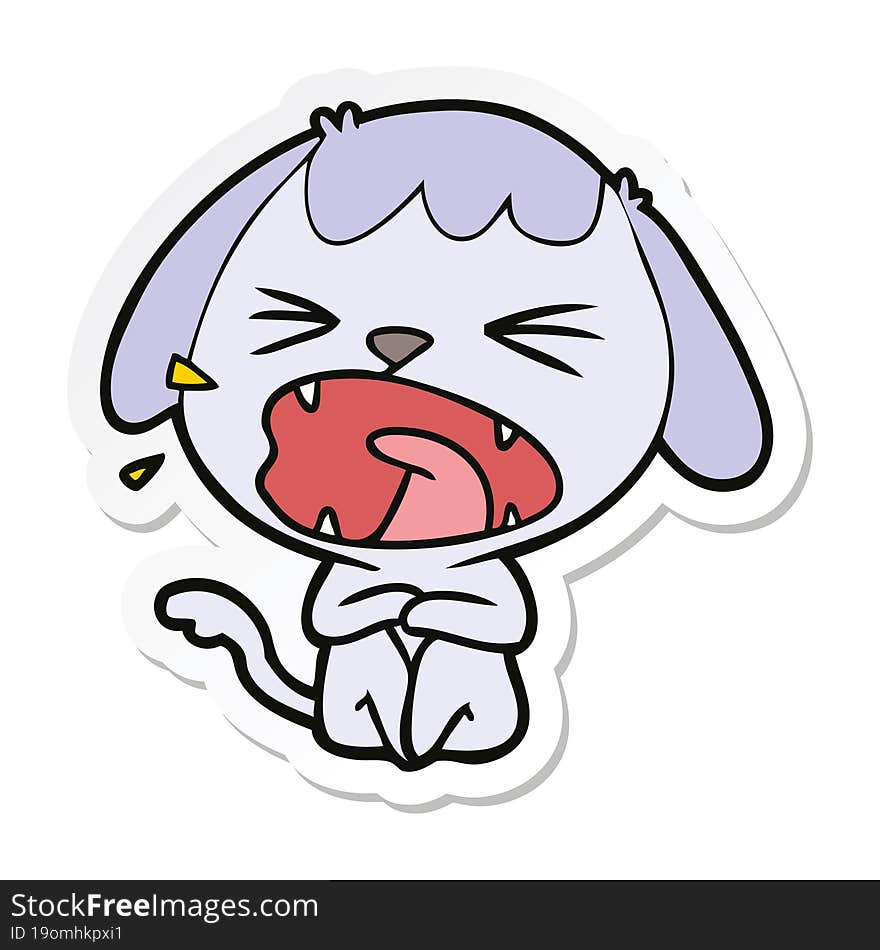 Sticker Of A Cute Cartoon Dog