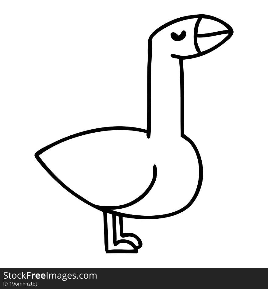 line doodle of a proud goose