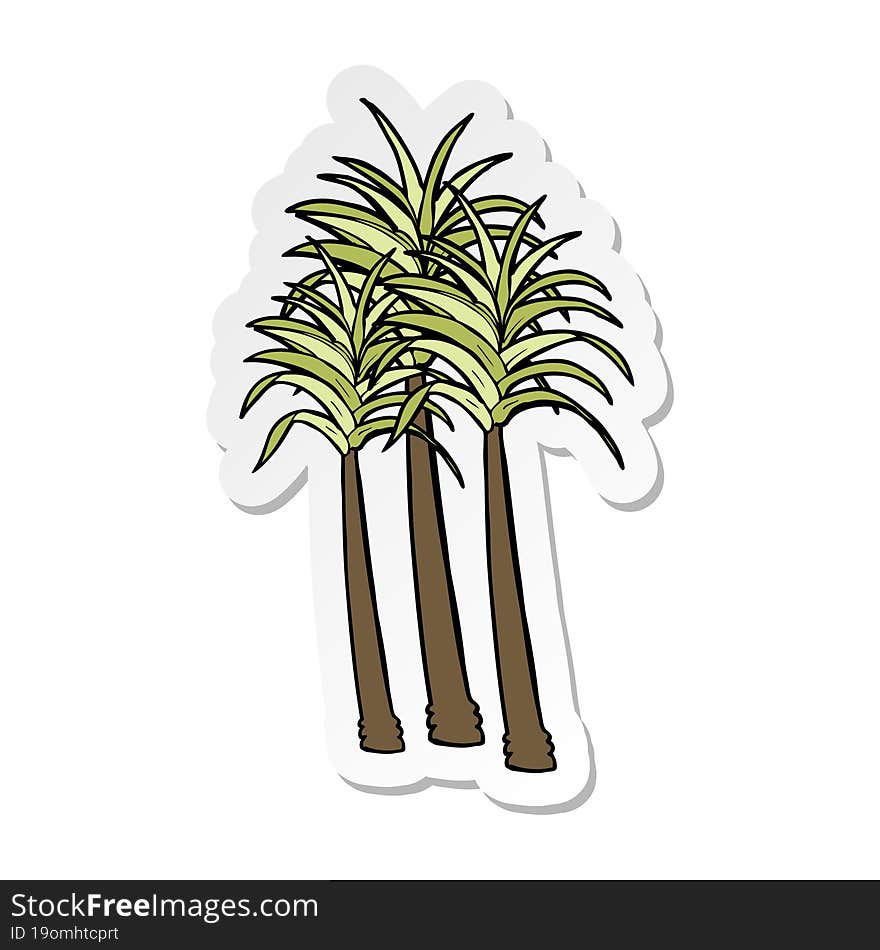 Sticker Of A Cartoon Palm Tree