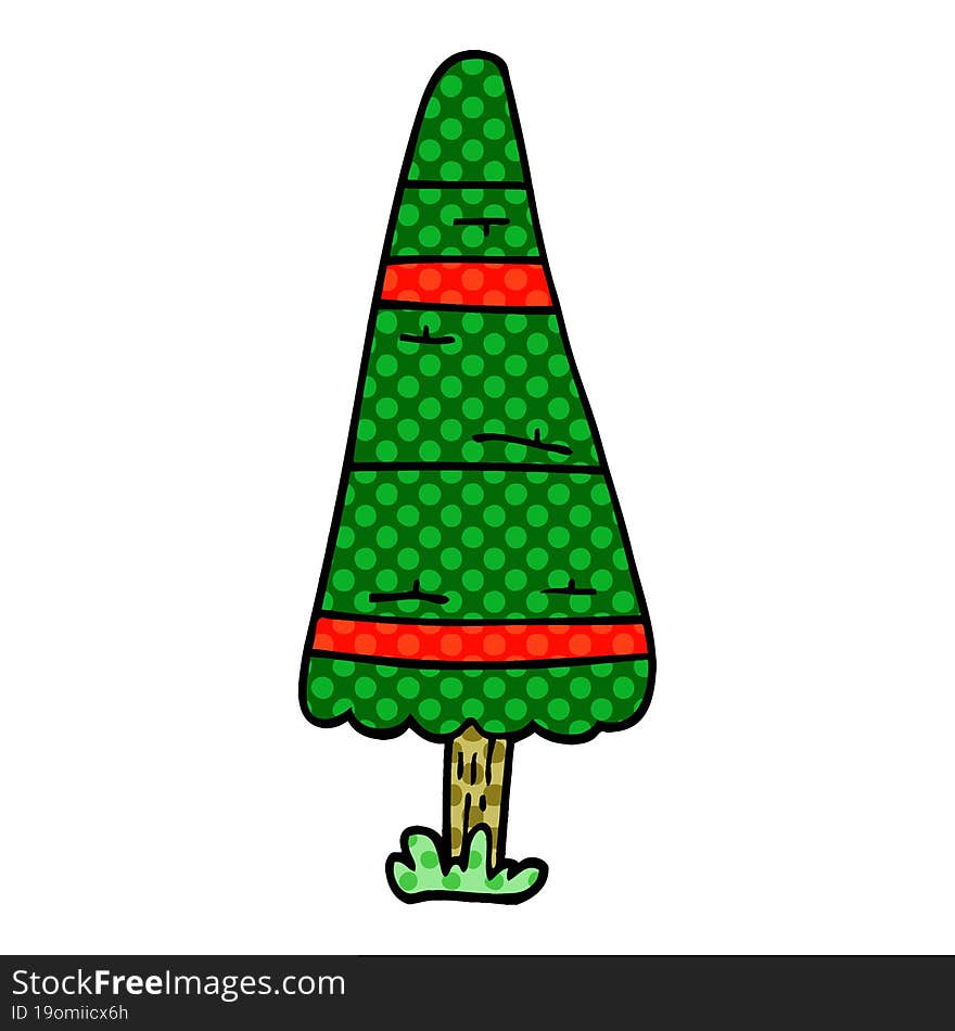 cartoon doodle christmas tree