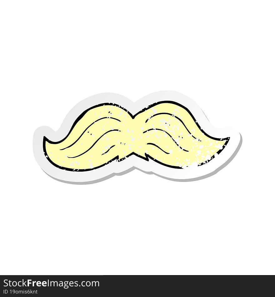 retro distressed sticker of a cartoon mustache